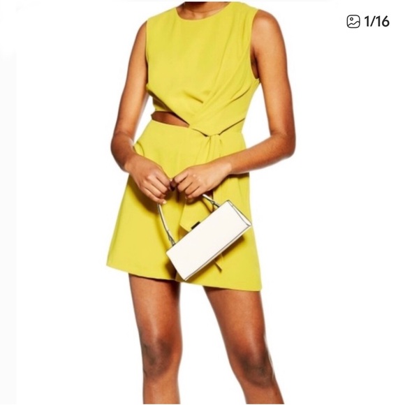 Topshop Pants - Topshop Yellow Cutout Jumpsuit